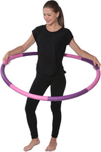 Load image into Gallery viewer, DG Sports 3 Pound Weighted Hula Hoop - Ideal for Aerobics Workouts, Hot Fitness &amp; Weight Loss Exercise - Comes Apart for Easy Storage
