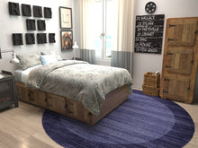 Load image into Gallery viewer, Unique Loom Del Mar Collection Contemporary Transitional Navy Blue Round Rug (8' x 8')
