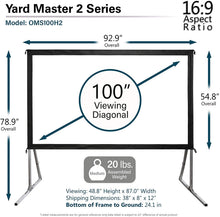 Load image into Gallery viewer, Outdoor Projector Screen with Stand 16:9, 8K 4K Ultra HD 3D Fast Folding Portable Movie Theater Cinema