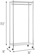 Load image into Gallery viewer, Honey-Can-Do GAR-01120 Heavy Duty Rolling Garment Rack,Chrome