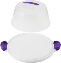 Load image into Gallery viewer, Wilton 2105-3280 Cake and Cupcake Carrier, Round, Plastic, Transparent, 25.4cm (10in)