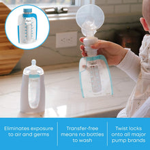Load image into Gallery viewer, Twist Pouches - X-Large 8oz - Direct-Pump, Twist-Cap Breastmilk Storage Bags (Includes caps) - 40 Count
