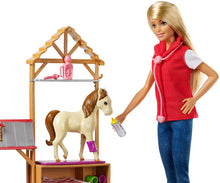 Load image into Gallery viewer, Barbie GCK86 Sweet Orchard Farm Blonde Doll and Playset with 7 Animals
