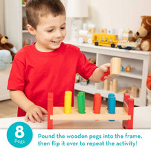 Load image into Gallery viewer, Melissa &amp; Doug Deluxe Wooden Pound-A-Peg Toy With Hammer