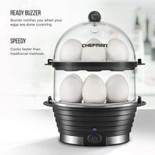 Load image into Gallery viewer, Chefman Electric Egg Cooker Boiler, Rapid Egg-Maker &amp; Poacher, Food &amp; Vegetable Steamer, Quickly Makes 12 Eggs, Hard or Soft Boiled