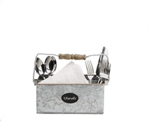 Load image into Gallery viewer, Mind Reader Storage Basket Organizer, Utensil Holder, Forks, Spoons, Knives, Napkins, Perfect for Desk Supplies, Pencil, Pens, Staples