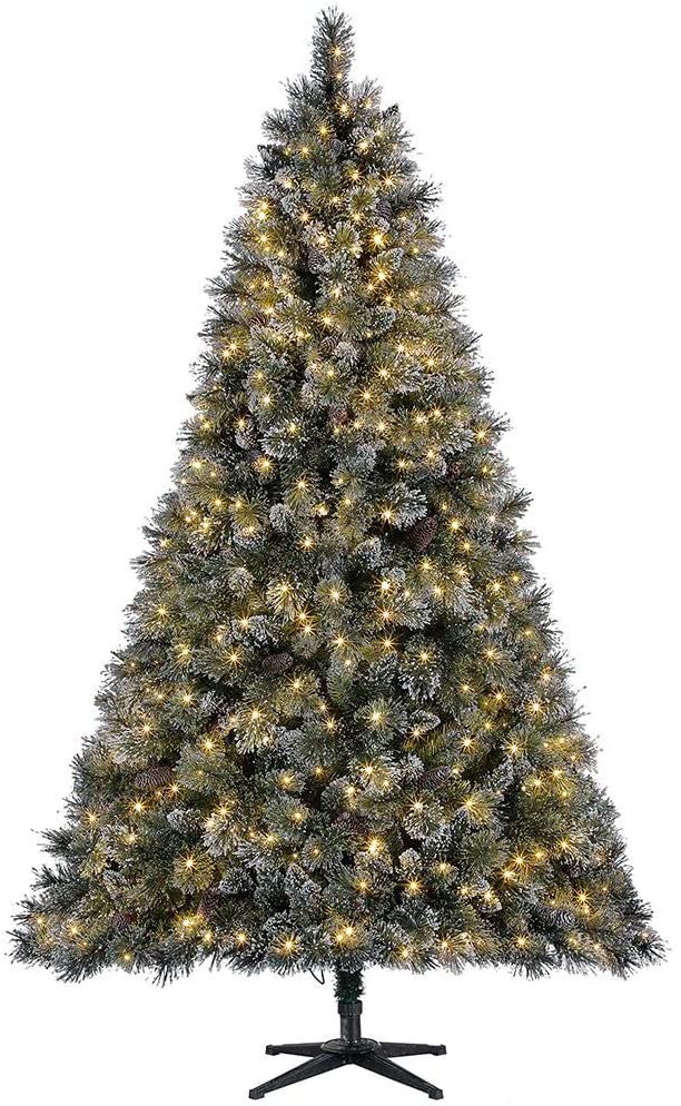 Home Accents Holiday 7.5 ft Sparkling Amelia Pine LED Pre-Lit Artificial Christmas Tree with Warm White Lights