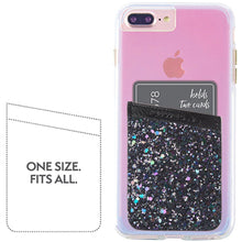Load image into Gallery viewer, Case-Mate - Stick On Credit Card Wallet - POCKETS - Ultra-slim Card Holder - Universal fit - Apple – iPhone – Samsung – Galaxy - and more –  Black Iridescent Glitter
