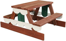 Load image into Gallery viewer, Swing-N-Slide NE 4273 Picnic Table 40" x 47.5" x 23" Wooden Children's Table, Brown, White and Green