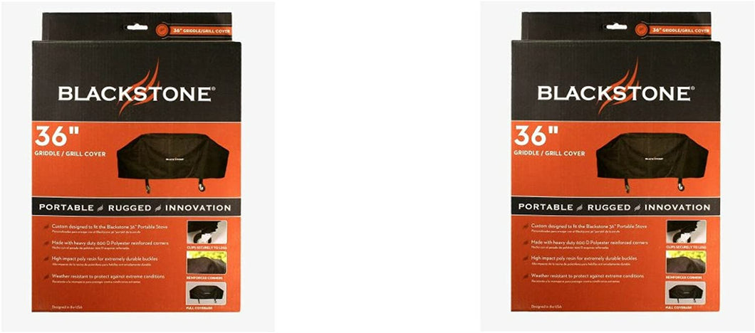 Blackstone Signature Griddle Accessories - 36 Inch Grill and Griddle Cover - Heavy Duty 600 D Polyester - Black (Fits Similar Sized Barbecue) (2 Pack - 36