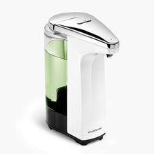 Load image into Gallery viewer, simplehuman 8 oz. Touch-Free Sensor Liquid Soap Pump Dispenser with Soap Sample, White