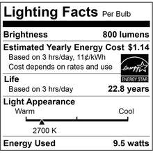 Load image into Gallery viewer, Euri Lighting EA19-2021e-2 LED A19 Bulb, Everyday Line, Warm White 2700K, Dimmable, 9.5W (60W Equivalent) 800 lm, 230 Degree Beam Angle, Medium Base (E26), UL &amp; Energy Star Listed (Pack of 2)