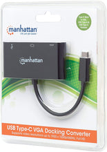 Load image into Gallery viewer, Manhattan VGA to HDMI Converter Black USB Type-C VGA Docking Converter