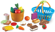 Load image into Gallery viewer, Learning Resources New Sprouts Deluxe Market Set, Play Food, Grocery Play Toy, 32 Piece Set, Ages 2+