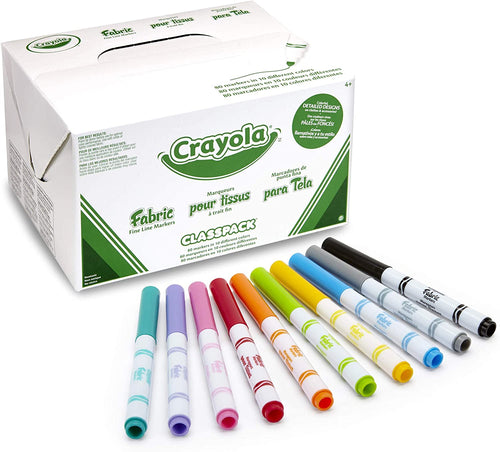 Crayola 58-8215 Crayola Fabric Marker Classpack, Ten Assorted Colors, 80/Box