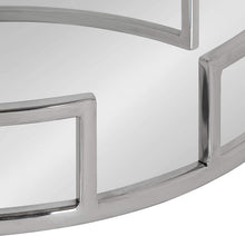 Load image into Gallery viewer, Kate and Laurel Gohana Decorative Mirrored Tray, 16" Diameter, Silver, Medium-Sized Tray for Serving, Storage, and Display