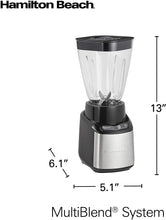 Load image into Gallery viewer, Hamilton Beach Stay or Go Blender with 32oz Jar, 8oz Grinder for Nuts &amp; Spices, and 2 Portable Cups with Drinking Lids for Shakes and Smoothies, BPA Free, Black and Silver (52400)
