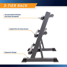 Load image into Gallery viewer, Marcy 3 Tier Metal Steel Home Workout Gym Dumbbell Weight Rack Storage Stand