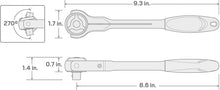 Load image into Gallery viewer, TEKTON 3/8 Inch Drive x 9 Inch Swivel Head Quick-Release Ratchet | 1491