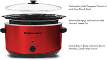 Load image into Gallery viewer, Elite Platinum Elite Gourmet MST-900RXT Electric Ceramic XL Jumbo Slow Cooker Adjustable Temp, Entrees, Sauces, Stews &amp; Dips, Dishwasher Safe Glass Lid &amp; Crock, 8.5 Quart, Red