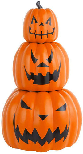 Home Accents Holiday Halloween Decor Jack-O-Lanterns 26.5 in. Stackable 3-Piece