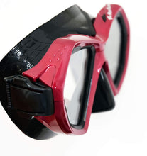 Load image into Gallery viewer, Reef Tourer Premium Adult X-Plore 2 Window Best Mask &amp; Snorkeling Combo, Black/Metallic Dark Red