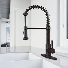 Load image into Gallery viewer, VIGO VG02001MB Edison Solid Brass Single Handle Pull Down Sprayer Kitchen Sink Faucet. Centerset Single Hole Faucet, Swivel Head Design. Plated Matte Black Finish