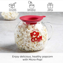 Load image into Gallery viewer, Original Microwave Micro-Pop Popcorn Popper, Borosilicate Glass, 3-in-1 Silicone Lid, Dishwasher Safe, BPA Free, 3 Quart