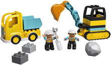 Load image into Gallery viewer, LEGO DUPLO Construction Truck &amp; Tracked Excavator 10931 Building Site Toy for Kids Aged 2 and Up; Digger Toy and Tipper Truck Building Set for Toddlers, New 2020 (20 Pieces)