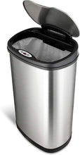 Load image into Gallery viewer, NINESTARS DZT-50-13 The Original Touchless Automatic Motion Sensor Trash Can, Black Top, 13.2 Gal. / 50 L., Stainless Steel