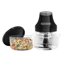 Load image into Gallery viewer, BLACK+DECKER EHC3002B Glass Bowl Chopper (Contains Two 4-Cup Bowls and Lids plus Chopper), Black