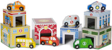 Load image into Gallery viewer, Melissa &amp; Doug Nesting &amp; Sorting Buildings &amp; Vehicles