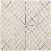 Load image into Gallery viewer, SomerTile ADS2GWWB Tri Single Diamond Porcelain Mosaic Floor and Wall Tile, 10.13"x10.13", Glossy White with Black, 10 Pieces