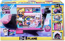 Load image into Gallery viewer, LOL Surprise OMG Remix 4-in-1 Plane Playset with Music Recording Studio, Mixing Booth and 50 Surprises