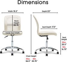 Load image into Gallery viewer, Serta Essentials Ergonomic Armless Low-Back Computer Swivel Task Chair, Faux Leather and Mesh