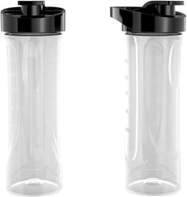 Load image into Gallery viewer, BLACK+DECKER PB1002G FusionBlade Personal Blender with 20 Ounce Portable Personal Blending Jars(2-Pack with Travel Lids), Gray Single Serve Blender