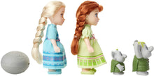 Load image into Gallery viewer, Disney Frozen Petite Anna &amp; Elsa Dolls with Surprise Trolls Gift Set, Each doll is approximately 6 inches tall - Includes 2 Troll Friends! Perfect for any Frozen fan!
