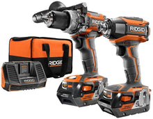 Load image into Gallery viewer, Ridgid 18-Volt Gen5X Lithium-Ion Cordless Brushless Hammer Drill and Impact Driver Combo Kit with (2) 4.0Ah Batteries