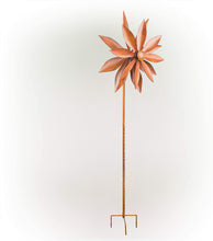 Load image into Gallery viewer, Alpine Corporation NCY354 Alpine Rustic Metal Rudbeckia Windmill Stake, 96 Inch Tall, Rusty