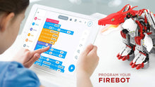 Load image into Gallery viewer, UBTECH JIMU Robot Mythical Series: Firebot Kit/ App-Enabled Building &amp; Coding STEM Robot Kit (606 Pcs), Red, Model:JRA0601