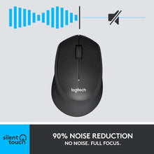 Load image into Gallery viewer, Logitech M330 Silent Plus Wireless Large Mouse, Black Inc)