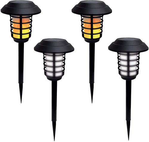 Bell+Howell Smart Solar Pathway Lights, Bright White & Flickering Flame Solar Torches Waterproof Outdoor Lighting Landscape Lights Dusk to Dawn Auto On/Off for Garden Patio Yard