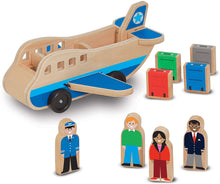 Load image into Gallery viewer, Melissa &amp; Doug Wooden Airplane Play Set With 4 Play Figures and 4 Suitcases (9394)