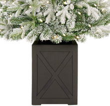 Load image into Gallery viewer, Home Accents Holiday 6.5 ft Starry Light Frasier Fir Potted Flocked LED Pre-Lit Artificial Christmas Tree with 150 Warm White Lights