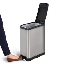 Load image into Gallery viewer, Home Zone Stainless Steel Kitchen Trash Can with Semi-Round Design and Step Pedal