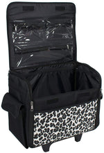 Load image into Gallery viewer, Everything Mary Cheetah Print Rolling Sewing Machine Tote - Sewing Machine Case Fits Most Standard Brother &amp; Singer Sewing Machines, Sewing Bag with Wheels &amp; Handle