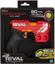 Load image into Gallery viewer, NERF Rival Knockout XX-100 Blaster -- Round Storage, 90 FPS Velocity, Breech Load -- Includes 2 Official Rival Rounds -- Team Red
