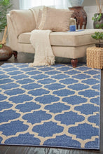 Load image into Gallery viewer, Unique Loom Trellis Collection Moroccan Lattice Light Blue Area Rug (5' x 8')