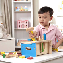 Load image into Gallery viewer, Melissa &amp; Doug Hammer and Saw Tool Bench - Wooden Building Set (32 pcs)