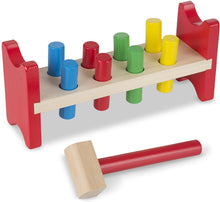 Load image into Gallery viewer, Melissa &amp; Doug Deluxe Wooden Pound-A-Peg Toy With Hammer